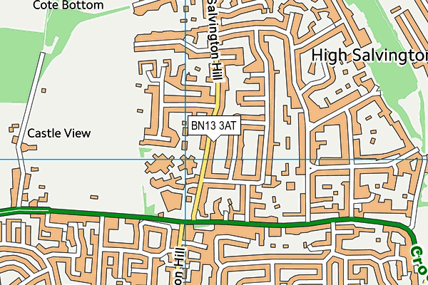 BN13 3AT map - OS VectorMap District (Ordnance Survey)