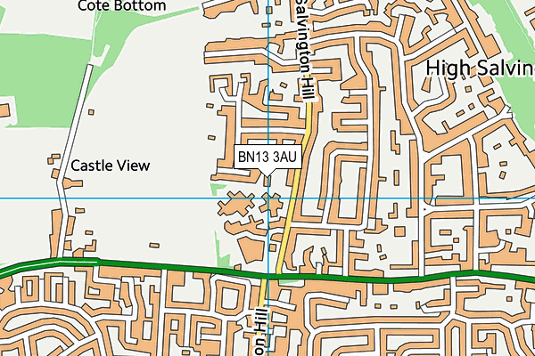 BN13 3AU map - OS VectorMap District (Ordnance Survey)
