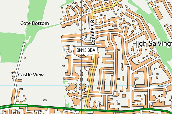 BN13 3BA map - OS VectorMap District (Ordnance Survey)