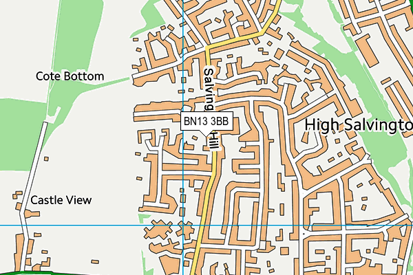 BN13 3BB map - OS VectorMap District (Ordnance Survey)