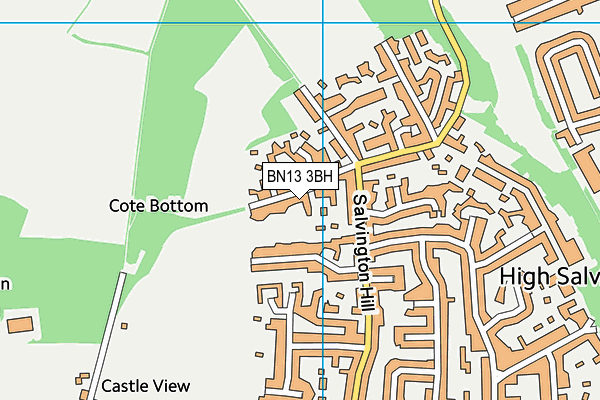 BN13 3BH map - OS VectorMap District (Ordnance Survey)