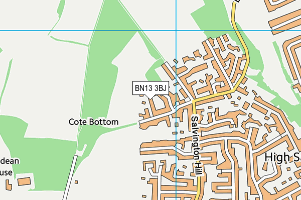 BN13 3BJ map - OS VectorMap District (Ordnance Survey)
