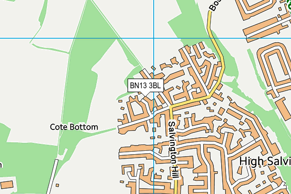 BN13 3BL map - OS VectorMap District (Ordnance Survey)