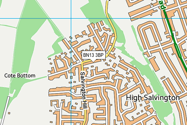BN13 3BP map - OS VectorMap District (Ordnance Survey)