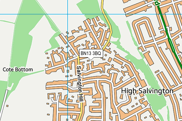 BN13 3BQ map - OS VectorMap District (Ordnance Survey)