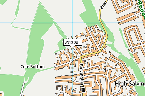 BN13 3BT map - OS VectorMap District (Ordnance Survey)