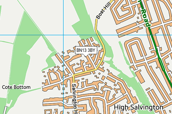BN13 3BY map - OS VectorMap District (Ordnance Survey)