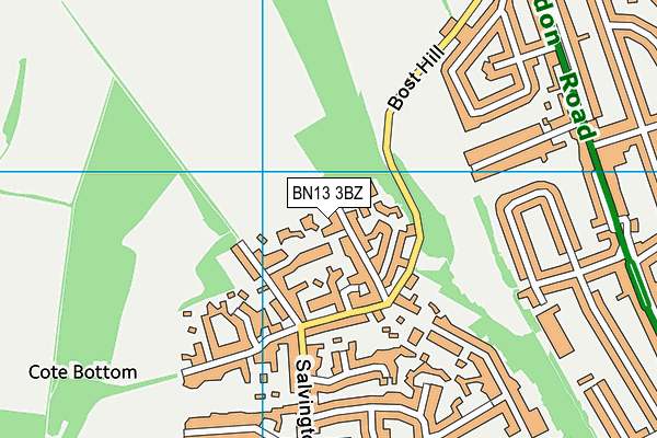 BN13 3BZ map - OS VectorMap District (Ordnance Survey)
