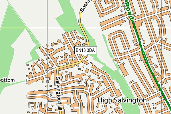 BN13 3DA map - OS VectorMap District (Ordnance Survey)