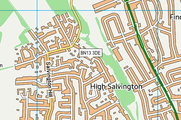 BN13 3DE map - OS VectorMap District (Ordnance Survey)
