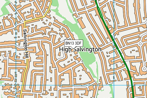 BN13 3DF map - OS VectorMap District (Ordnance Survey)