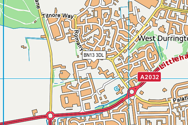 David Lloyd (Worthing) map (BN13 3DL) - OS VectorMap District (Ordnance Survey)