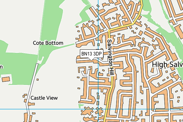BN13 3DP map - OS VectorMap District (Ordnance Survey)