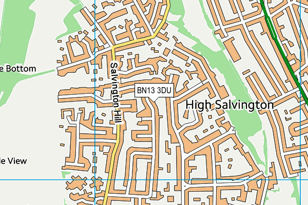 BN13 3DU map - OS VectorMap District (Ordnance Survey)