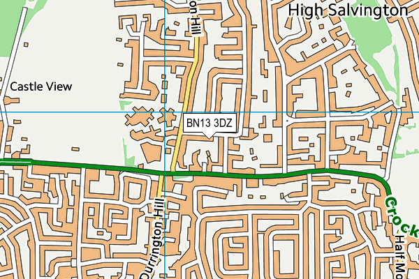 BN13 3DZ map - OS VectorMap District (Ordnance Survey)