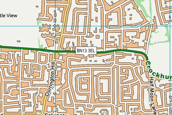 BN13 3EL map - OS VectorMap District (Ordnance Survey)