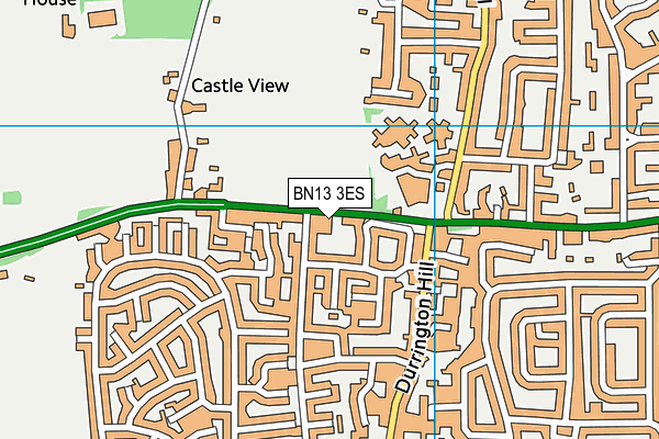 BN13 3ES map - OS VectorMap District (Ordnance Survey)