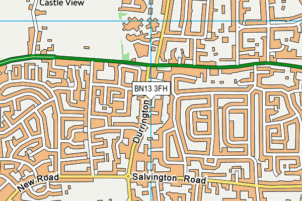 BN13 3FH map - OS VectorMap District (Ordnance Survey)