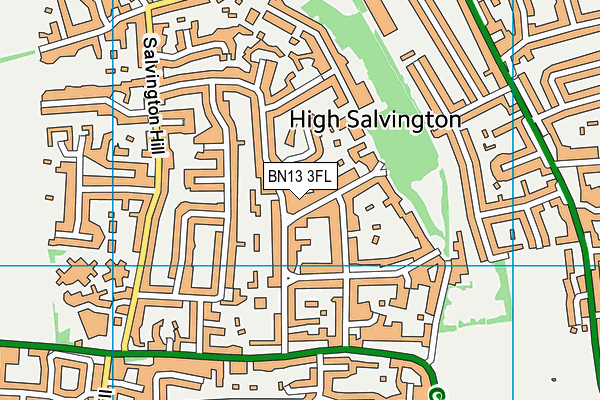 BN13 3FL map - OS VectorMap District (Ordnance Survey)