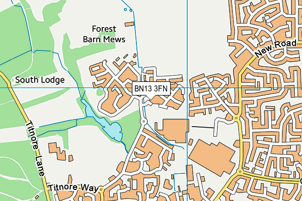 BN13 3FN map - OS VectorMap District (Ordnance Survey)