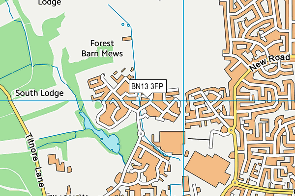 BN13 3FP map - OS VectorMap District (Ordnance Survey)