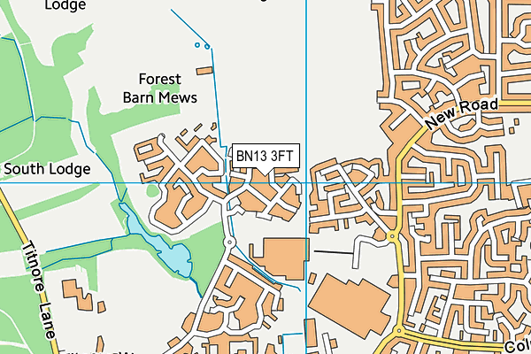 BN13 3FT map - OS VectorMap District (Ordnance Survey)
