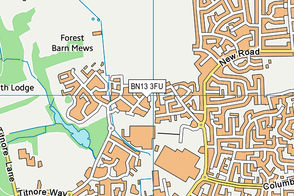 BN13 3FU map - OS VectorMap District (Ordnance Survey)