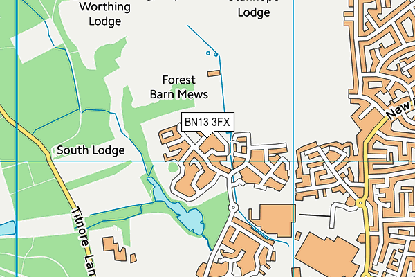 BN13 3FX map - OS VectorMap District (Ordnance Survey)