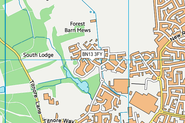 BN13 3FY map - OS VectorMap District (Ordnance Survey)