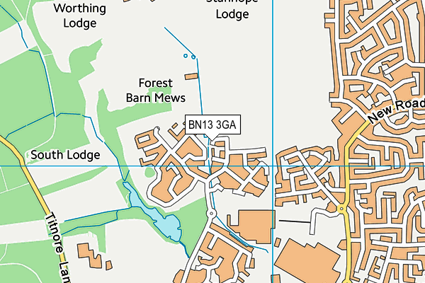 BN13 3GA map - OS VectorMap District (Ordnance Survey)