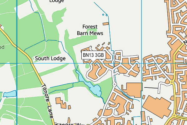 BN13 3GB map - OS VectorMap District (Ordnance Survey)
