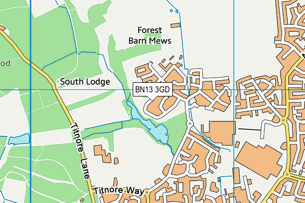 BN13 3GD map - OS VectorMap District (Ordnance Survey)