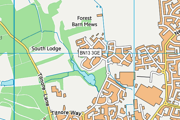 BN13 3GE map - OS VectorMap District (Ordnance Survey)