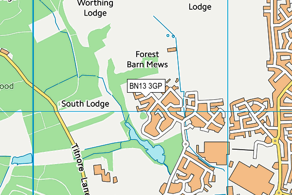 BN13 3GP map - OS VectorMap District (Ordnance Survey)