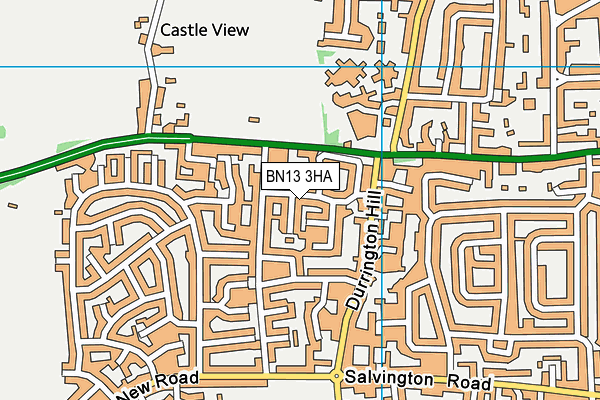 BN13 3HA map - OS VectorMap District (Ordnance Survey)