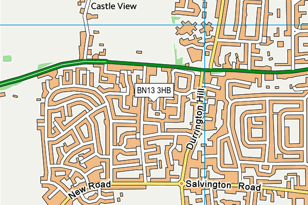 BN13 3HB map - OS VectorMap District (Ordnance Survey)