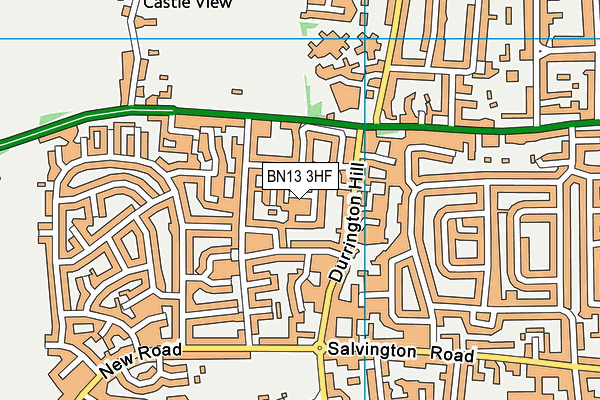 BN13 3HF map - OS VectorMap District (Ordnance Survey)