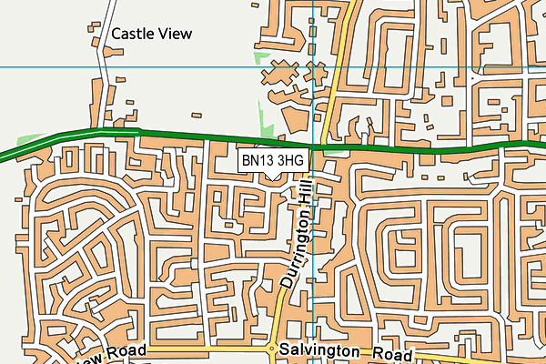 BN13 3HG map - OS VectorMap District (Ordnance Survey)