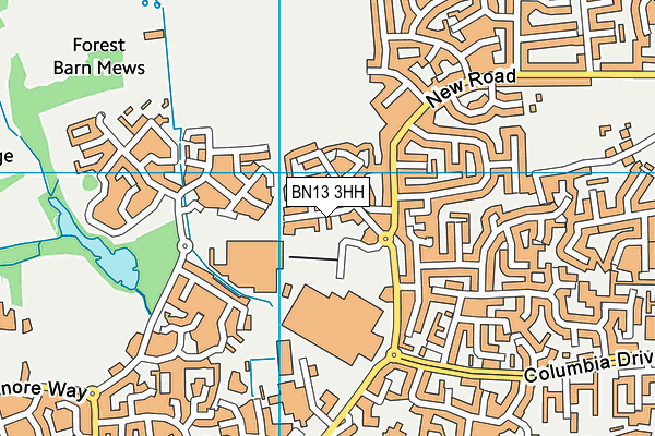 BN13 3HH map - OS VectorMap District (Ordnance Survey)