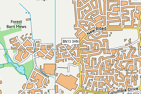 BN13 3HN map - OS VectorMap District (Ordnance Survey)