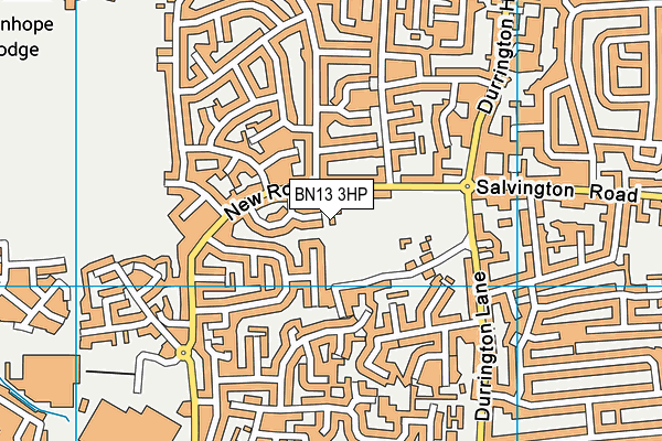 BN13 3HP map - OS VectorMap District (Ordnance Survey)