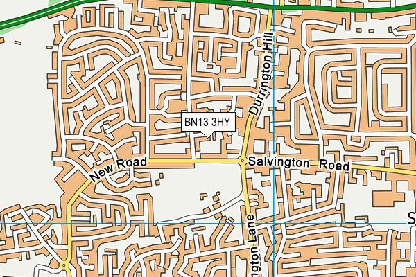 BN13 3HY map - OS VectorMap District (Ordnance Survey)