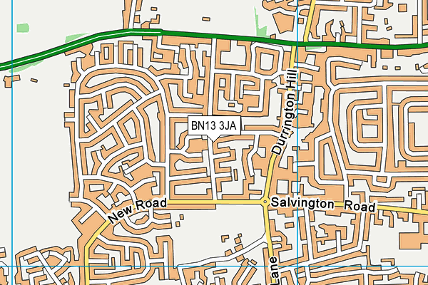 BN13 3JA map - OS VectorMap District (Ordnance Survey)