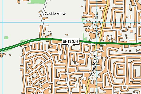 BN13 3JH map - OS VectorMap District (Ordnance Survey)