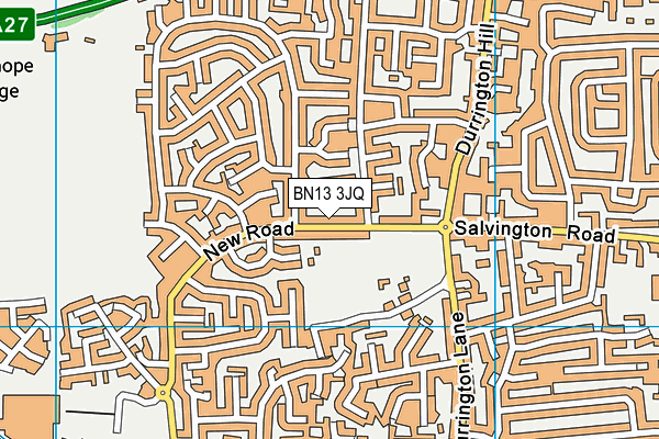 BN13 3JQ map - OS VectorMap District (Ordnance Survey)