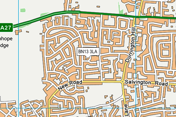 BN13 3LA map - OS VectorMap District (Ordnance Survey)