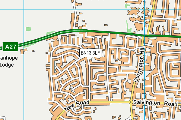BN13 3LF map - OS VectorMap District (Ordnance Survey)