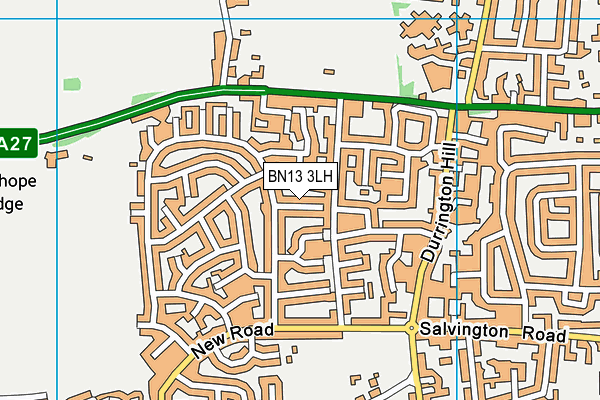 BN13 3LH map - OS VectorMap District (Ordnance Survey)