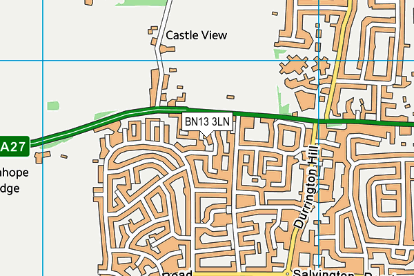 BN13 3LN map - OS VectorMap District (Ordnance Survey)