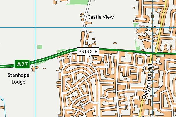 BN13 3LP map - OS VectorMap District (Ordnance Survey)